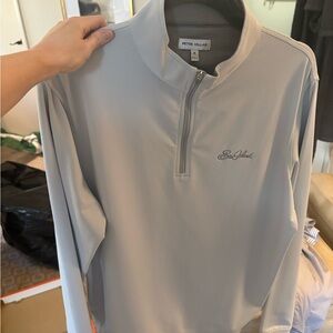 Peter Millar Light Gray Quarter-Zip Top